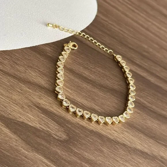 Heart tennis bracelet Q178 - Picture 5 of 6